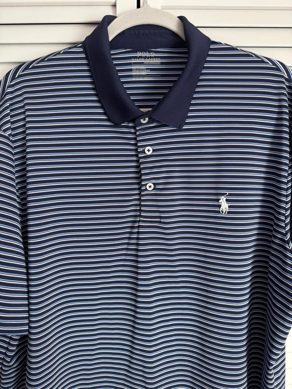 Polo Ralph Lauren Performance Men’s Striped Collared Shirt Classic Fit Golf XL